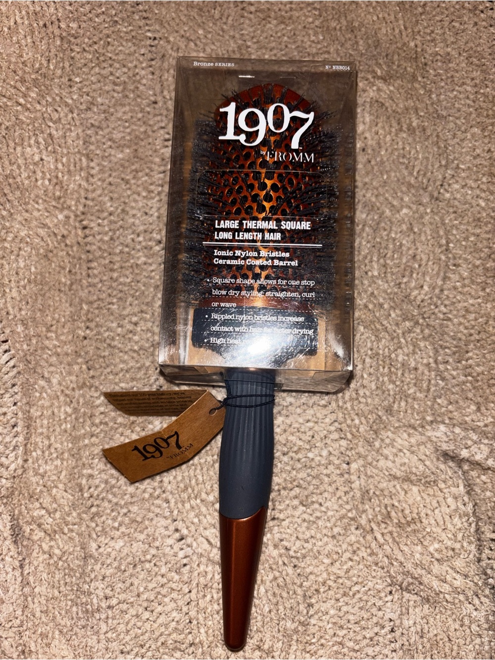 1907 by Fromm Bronze Series Large Professional Thermal Square Hair Brush NIB